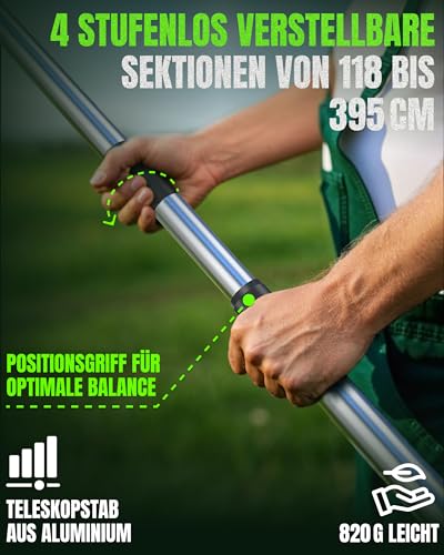 Detalle de Canzler Obstpflücker mit Teleskopstiel über 4 m – Obsternte ohne Leiter