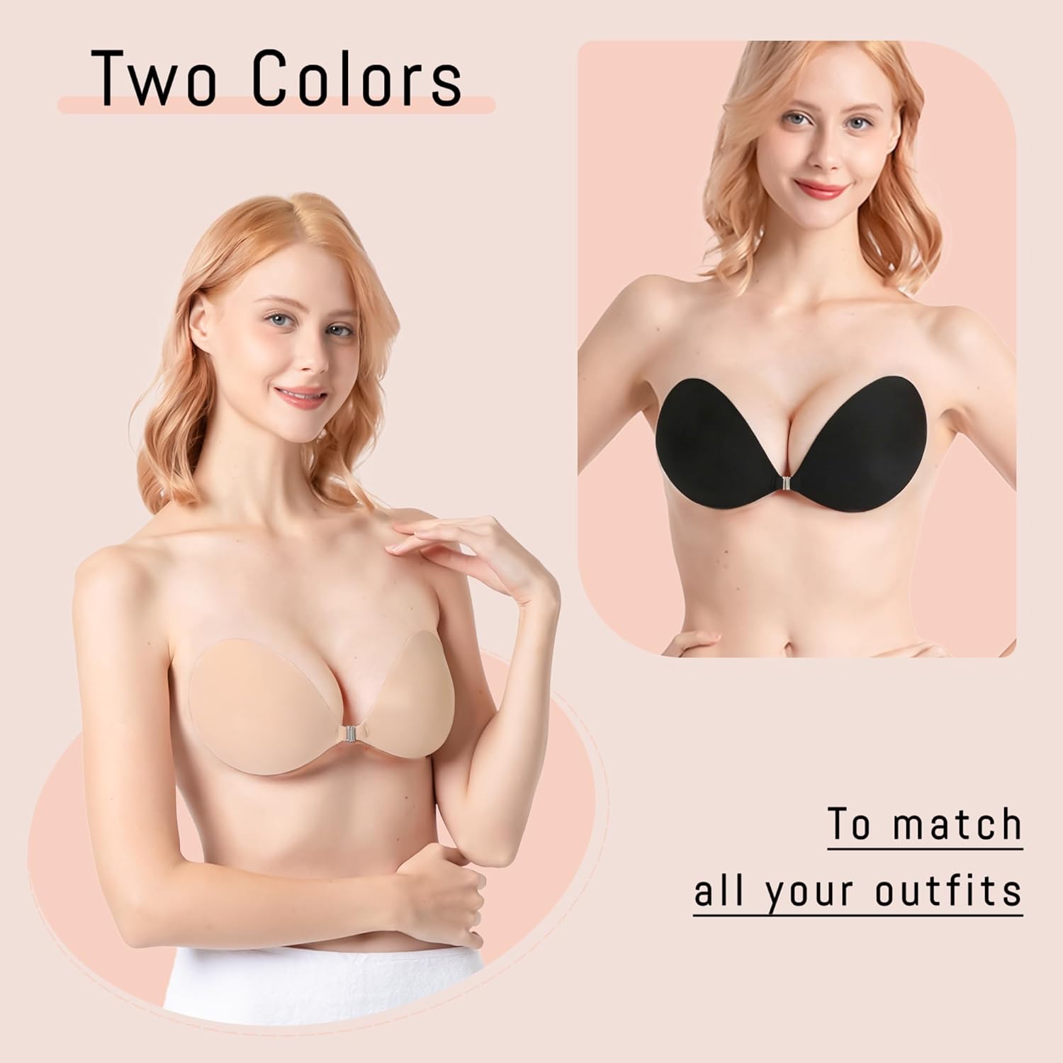 Thumbnail 6 de GKHWON Sticky Push Up Strapless Adhesive Bra (Invisible Silicon, Nipple Cover) for Backless & Summer Dresses