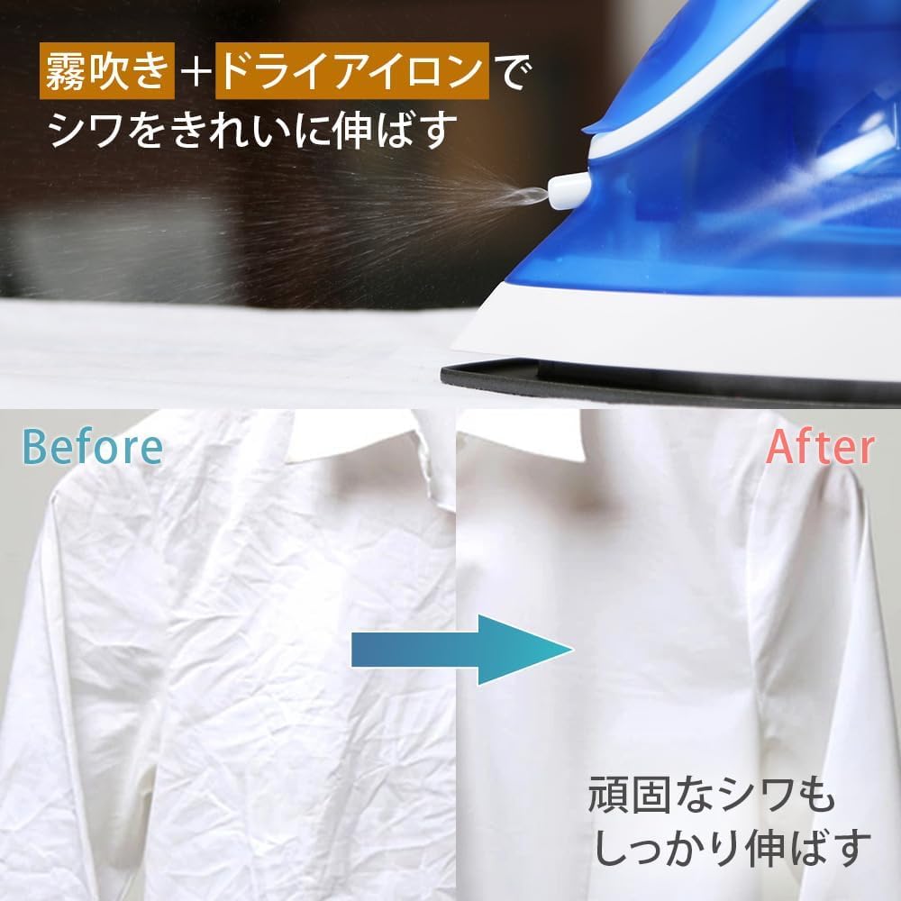 Detalle 2 de アイリスオーヤマ SIR-01-A スチームアイロン ブルー フッ素コート・霧吹き・2段階スチーム