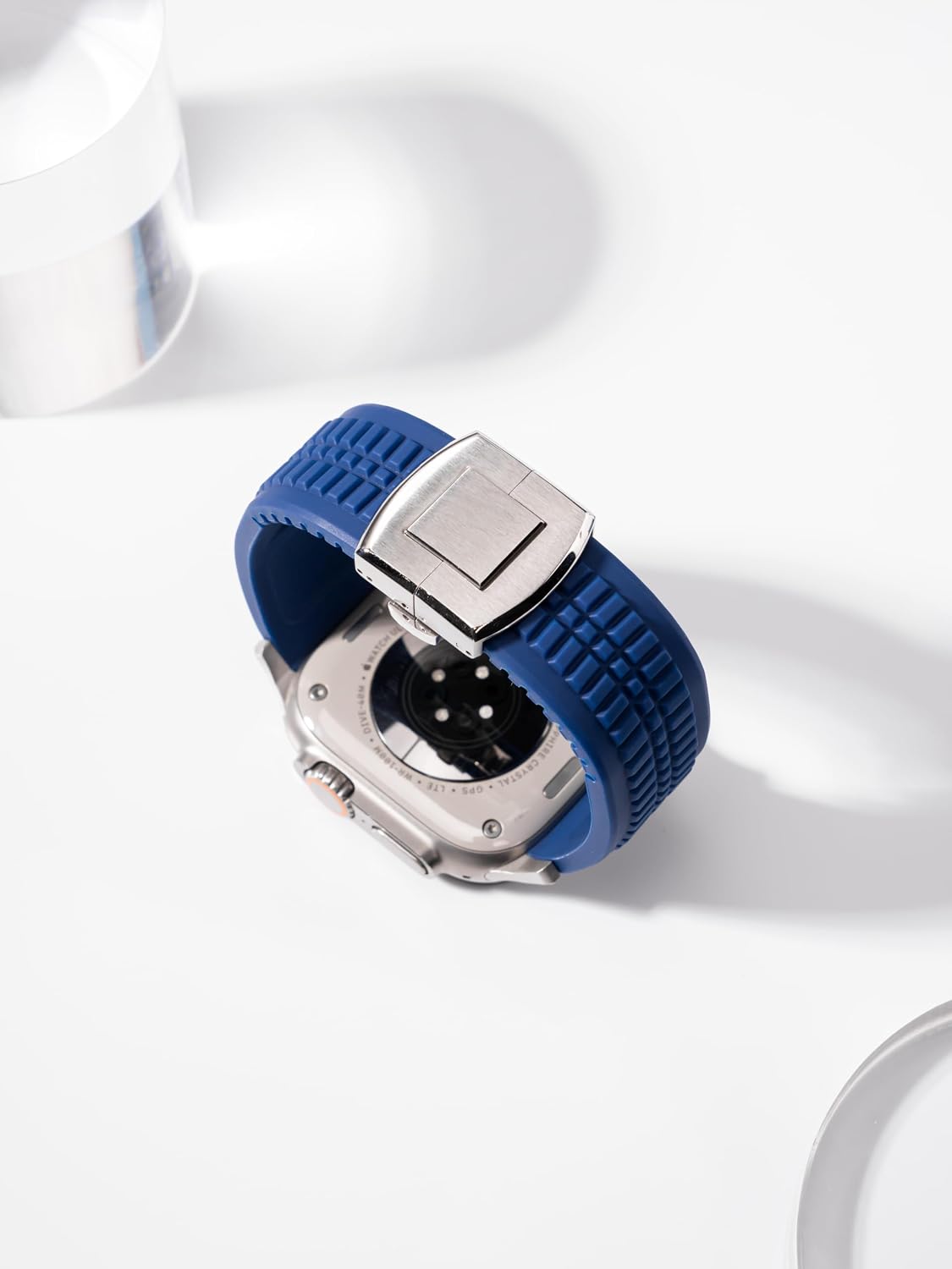 Thumbnail 6 de VKEOO modern silicone watch band with folding buckle for iWatch Ultra 2 / Ultra and Series 10–7 (44mm–49mm)