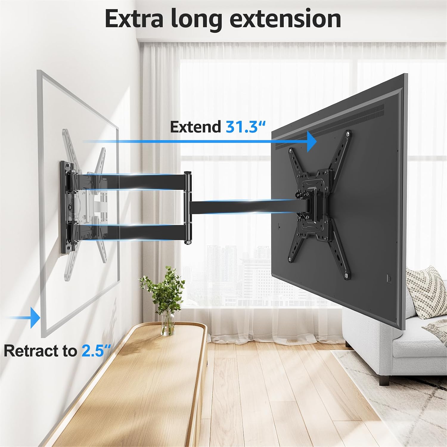 Detalle 2 de MOUNTUP Long Arm TV Wall Mount 31.3-Inch Extension