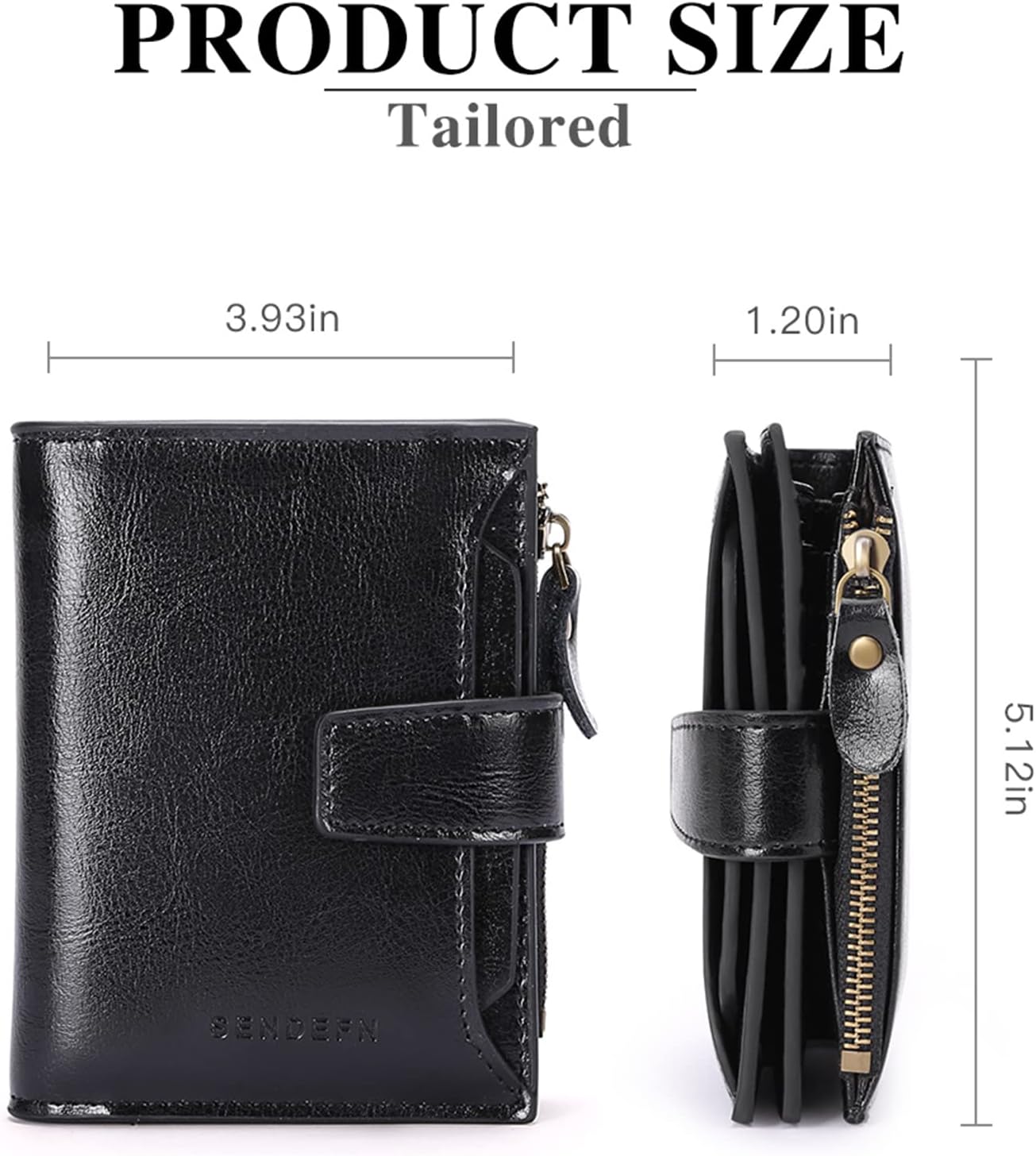 Detalle de SENDEFN RFID Leather Small Bi-fold Wallet 5.12