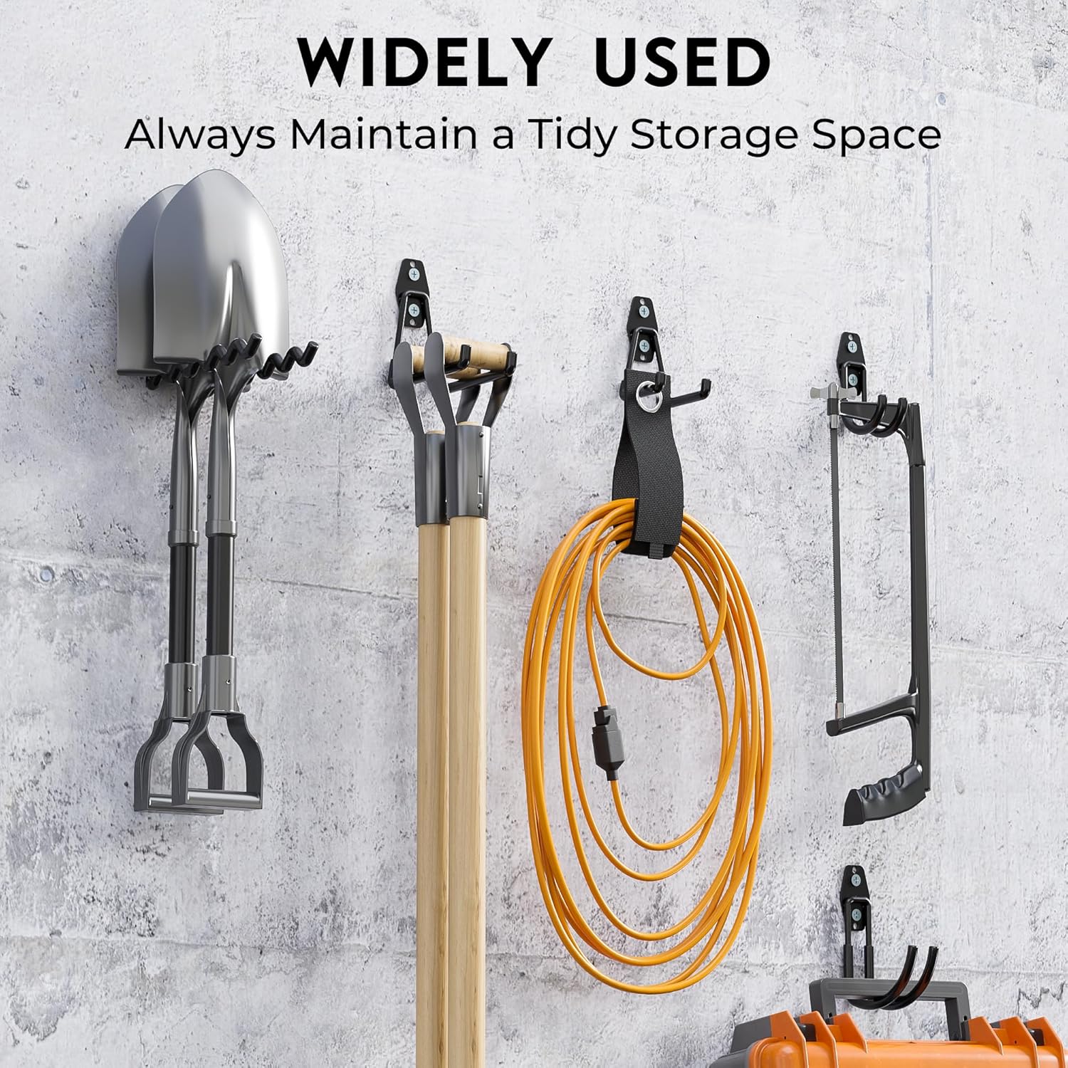 Thumbnail 2 de BONTEC 16 Pack Black Garage Hooks – Heavy Duty Wall Mount Storage for Ladders, Tools and Bikes