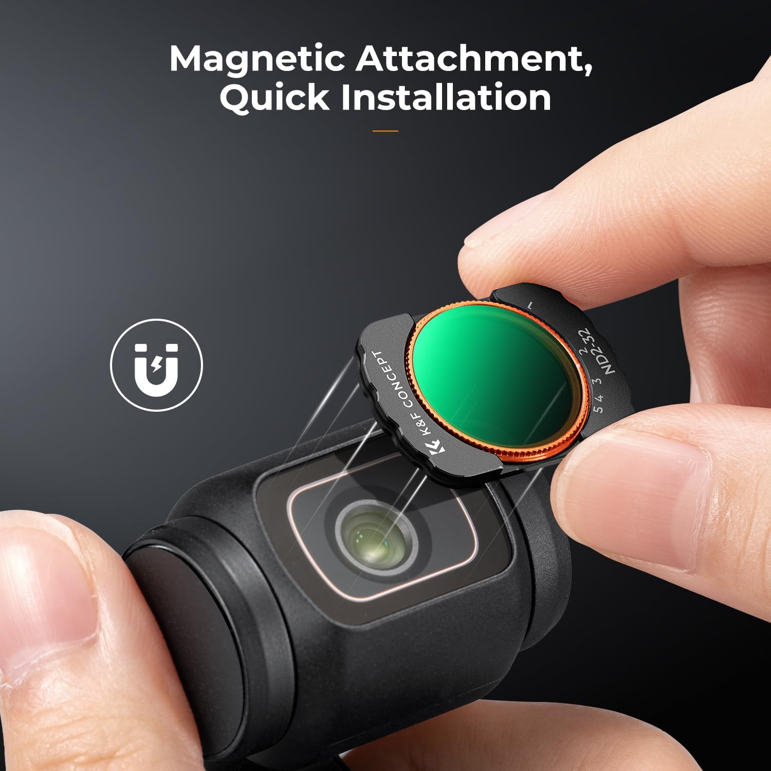 Detalle de K&F CONCEPT Variable ND2-32 + ND32-512 Filter Kit for DJI Osmo Pocket 3