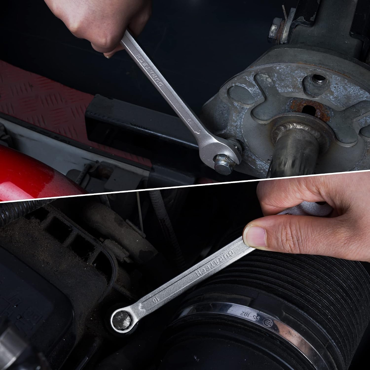 Detalle de DURATECH DTCW17M – 17 kluczy płasko-oczkowych 6–22 mm, stal Cr-V