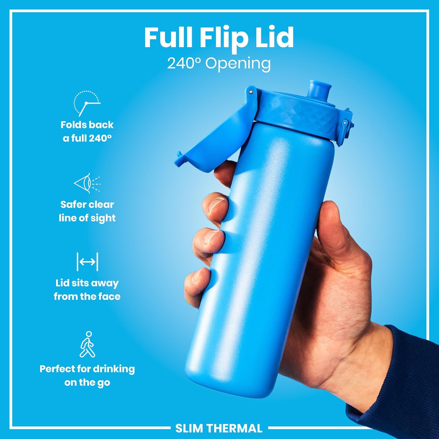 Detalle de ION8 Vacuum Insulated Steel Water Bottle, 500 ml – Leak Proof & Dishwasher Safe