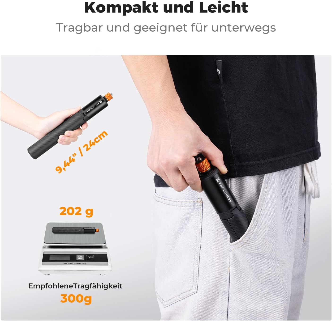 Thumbnail 6 de K&F CONCEPT MS21 Selfie Stick Stativ 120 cm