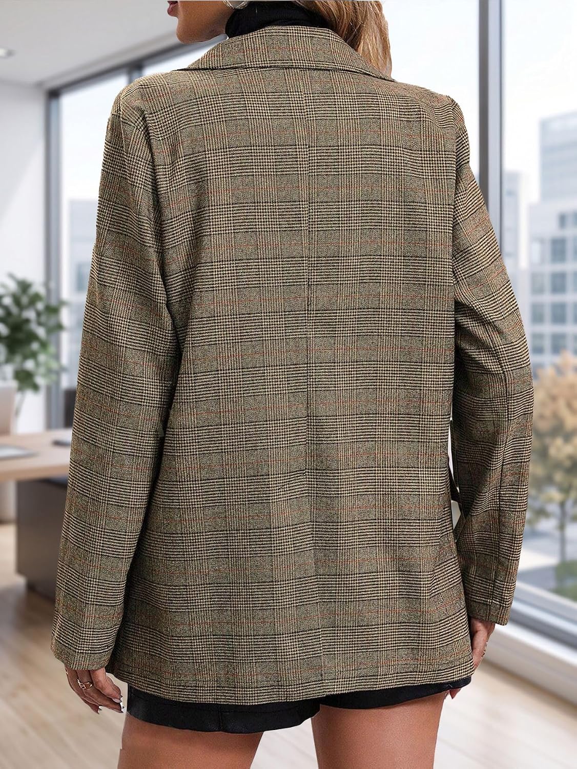 Thumbnail 4 de Mina Self 2026 Plaid Houndstooth Blazer 2026