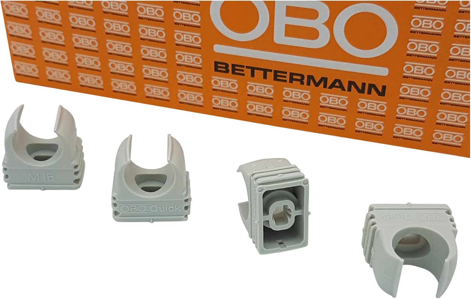 Thumbnail 2 de OBO Bettermann M20 Quick-Schellen (RAL 7035, lichtgrau) – 200 Stück für Rohrschellen & Klemmschellen