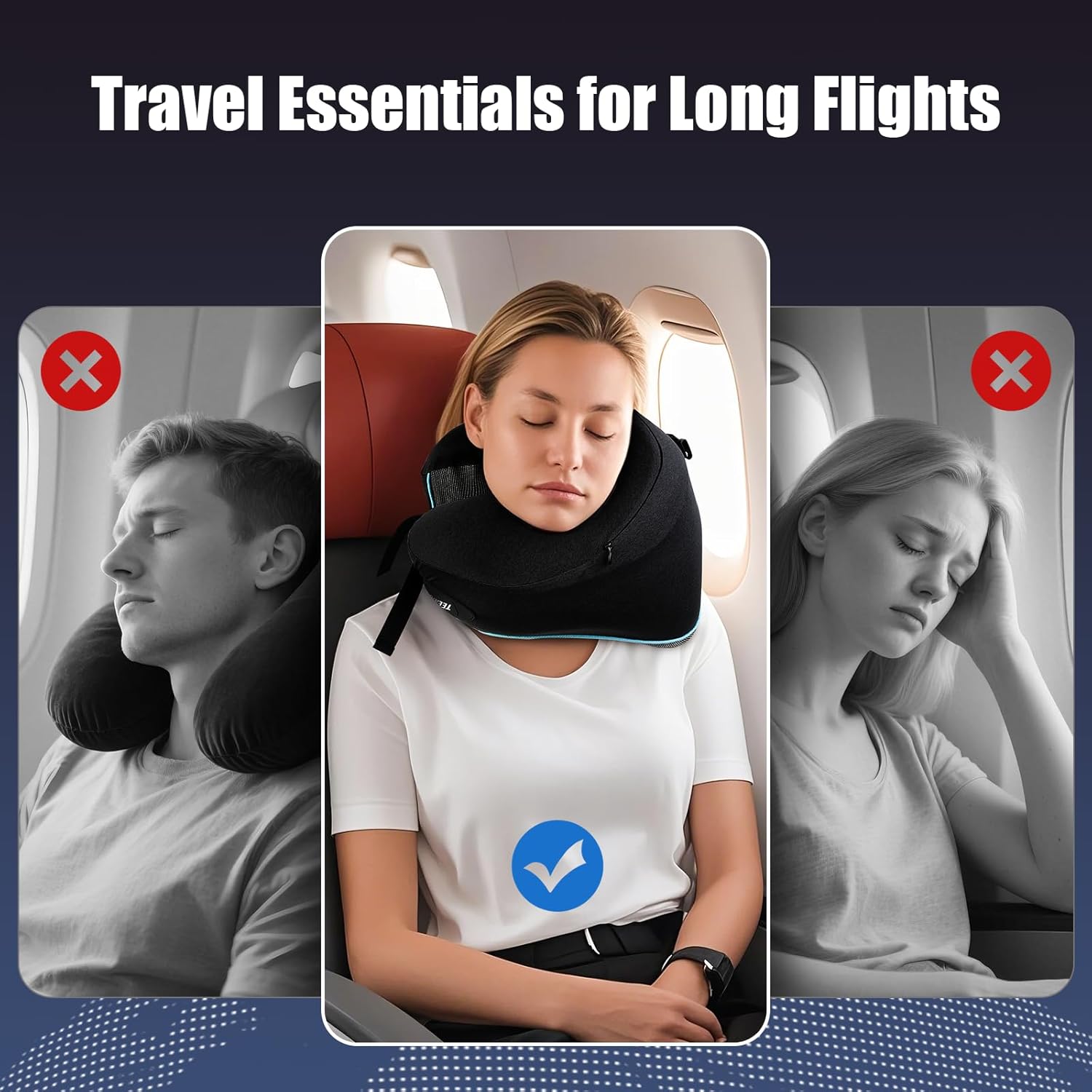 Detalle de Travel Pillow Memory Foam 360° Neck Support