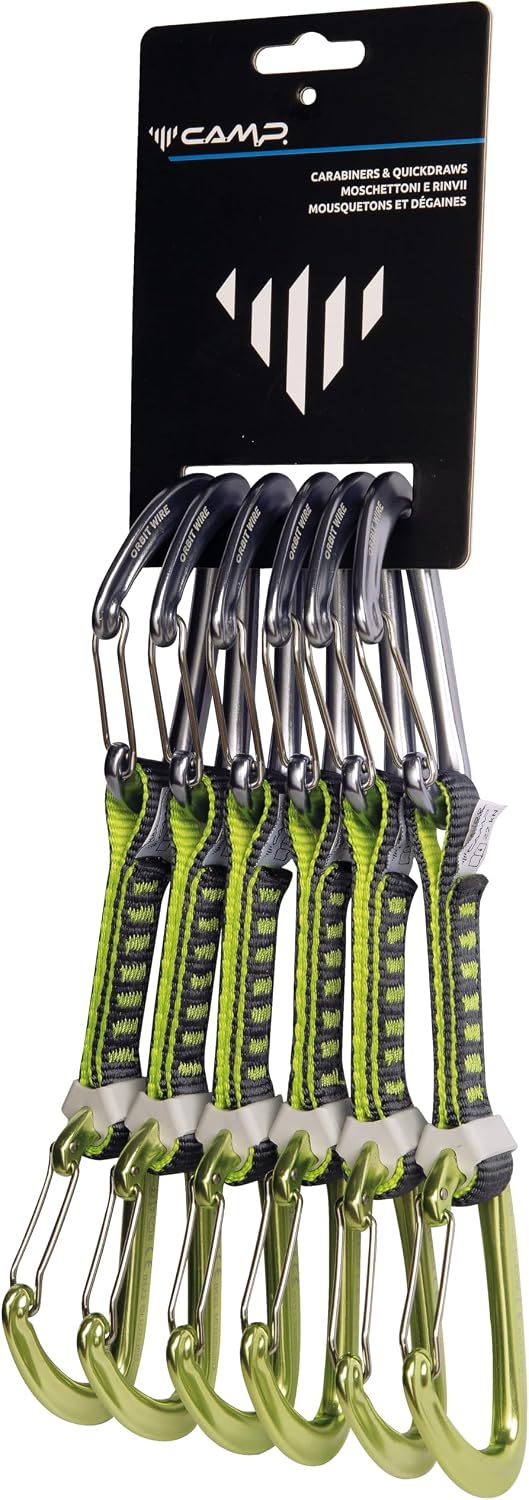 Detalle de C.A.M.P. Set Orbit Wire Express KS 12 cm, Vert – Gris (6 dégaines)