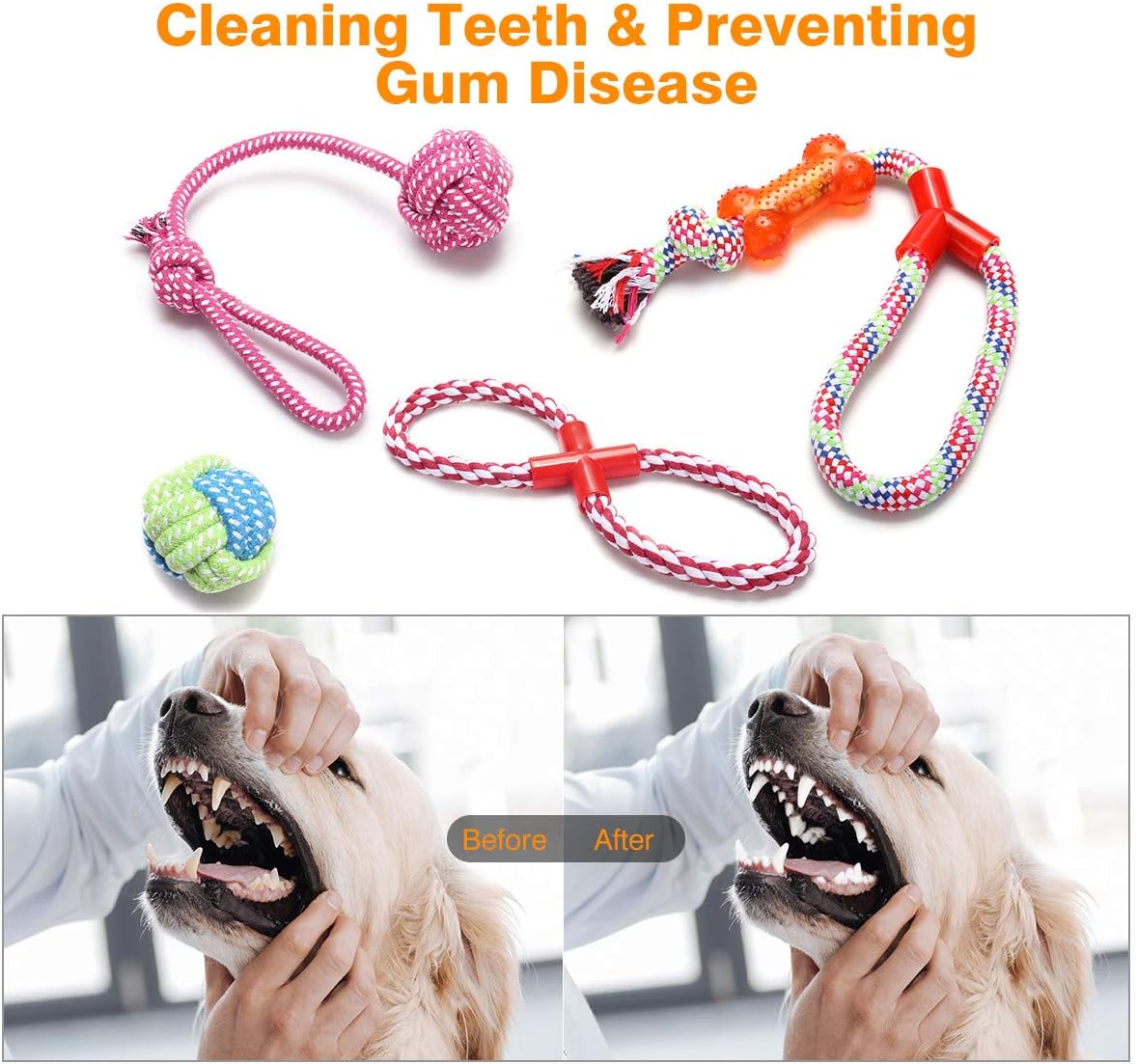 Thumbnail 2 de Wefine Puppy Chew Toys Cotton Rope 10 Pack