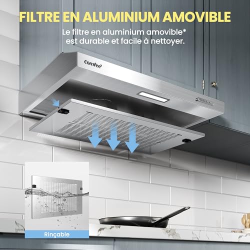 Detalle de COMFEE' KWH-SLIF17SS-60 Hotte Aspirante 60 cm – 200 m³/h, inox