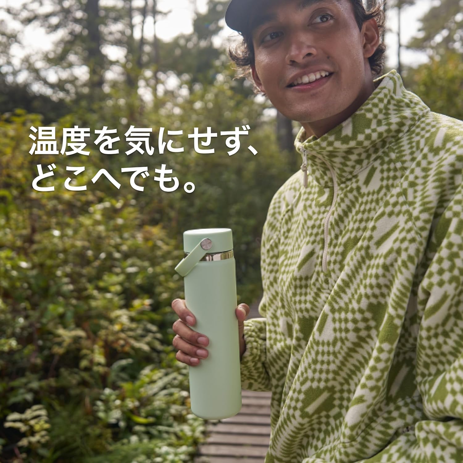 Detalle 2 de Hydro Flask Wide Mouth 12oz 354ml ステンレスボトル、広口・保温保冷・インディゴ