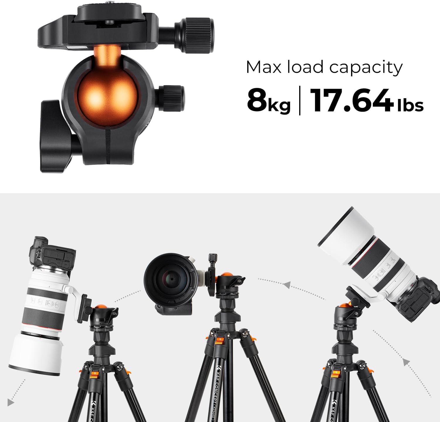 Detalle 2 de K&F CONCEPT 64 inch Camera Tripod ⚙