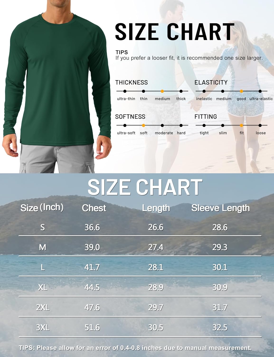 Thumbnail 6 de TACVASEN Men’s UPF 50+ Long Sleeve UV Protection T-Shirt for Hiking & Outdoor Sports