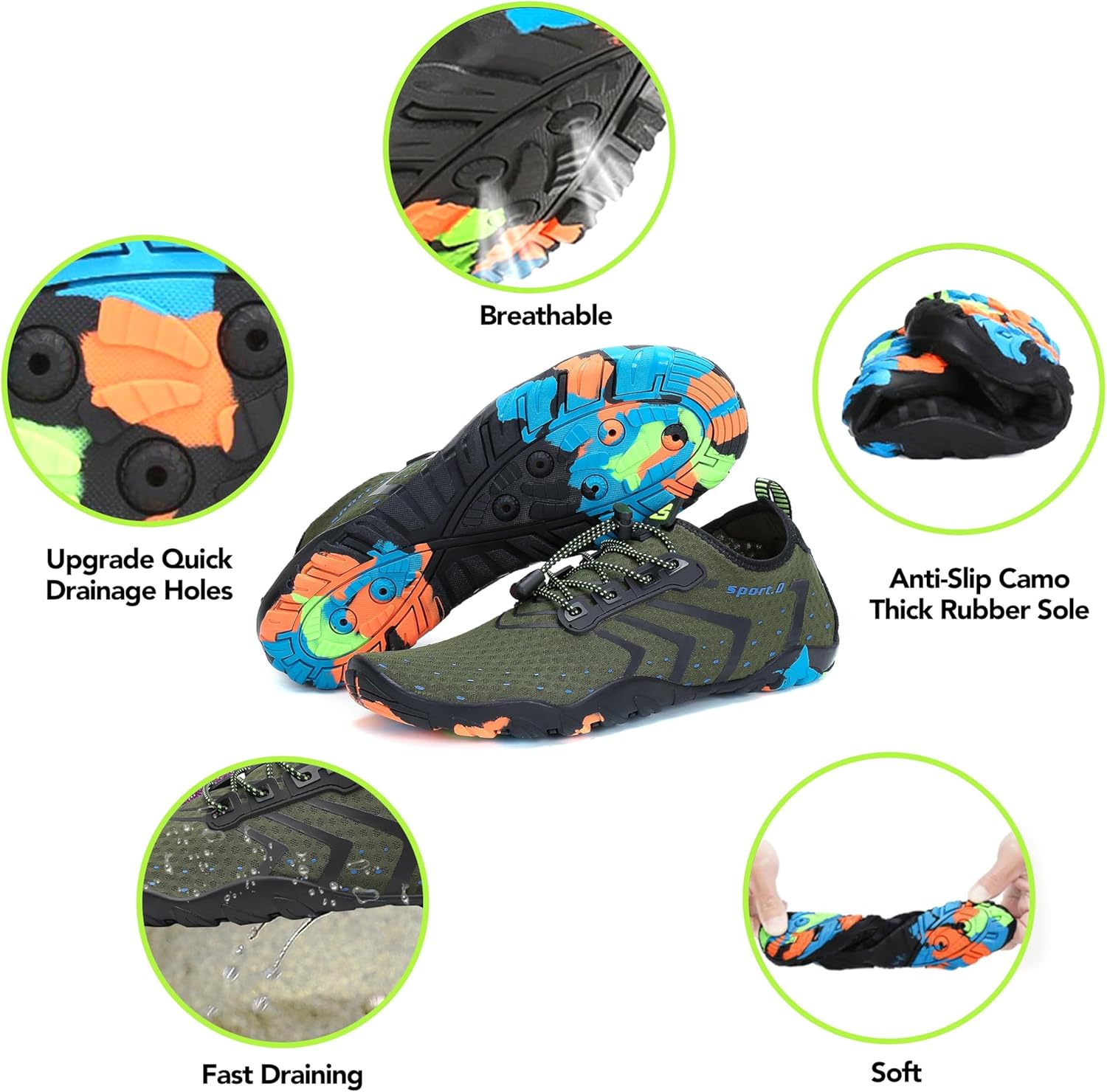 Thumbnail 5 de SAGUARO Badeschuhe Strandschuhe Aquaschuhe Surfschuhe – Gr. 35–48 für Damen, Herren, Kinder