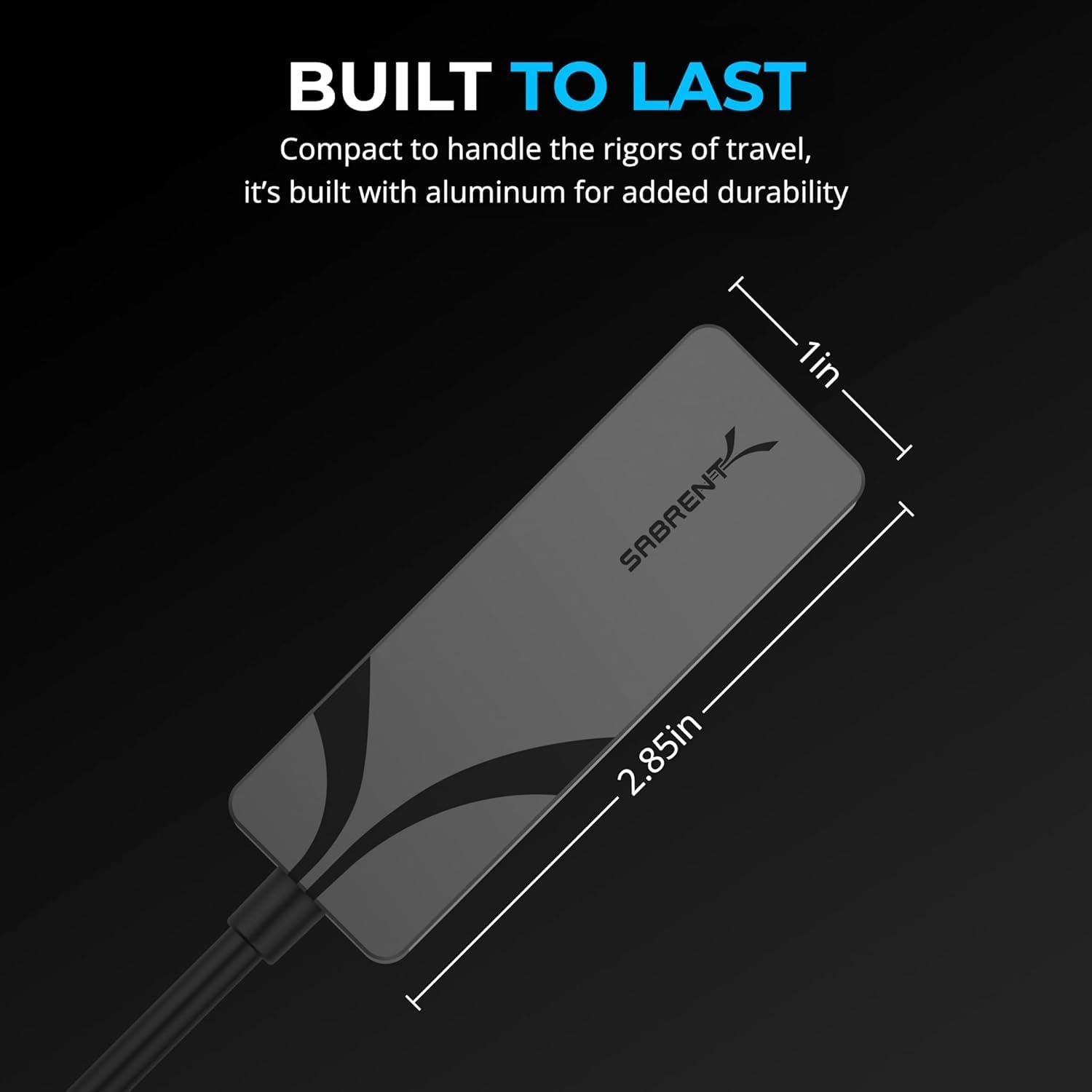 Thumbnail 6 de Sabrent USB C to 2.5 Gbps Ethernet Adapter (NT-25GA) – Aluminium Portable USB-C Ethernet dongle