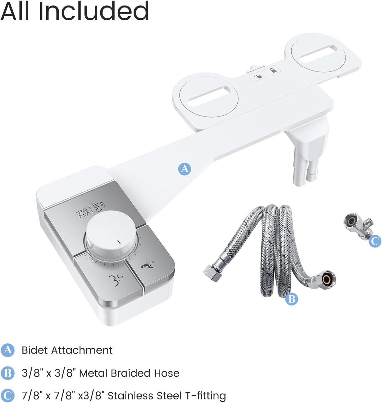 Thumbnail 4 de SHIKITEK LCAJK-001SW-CA Bidet Attachment, Dual Nozzles, Self-Cleaning