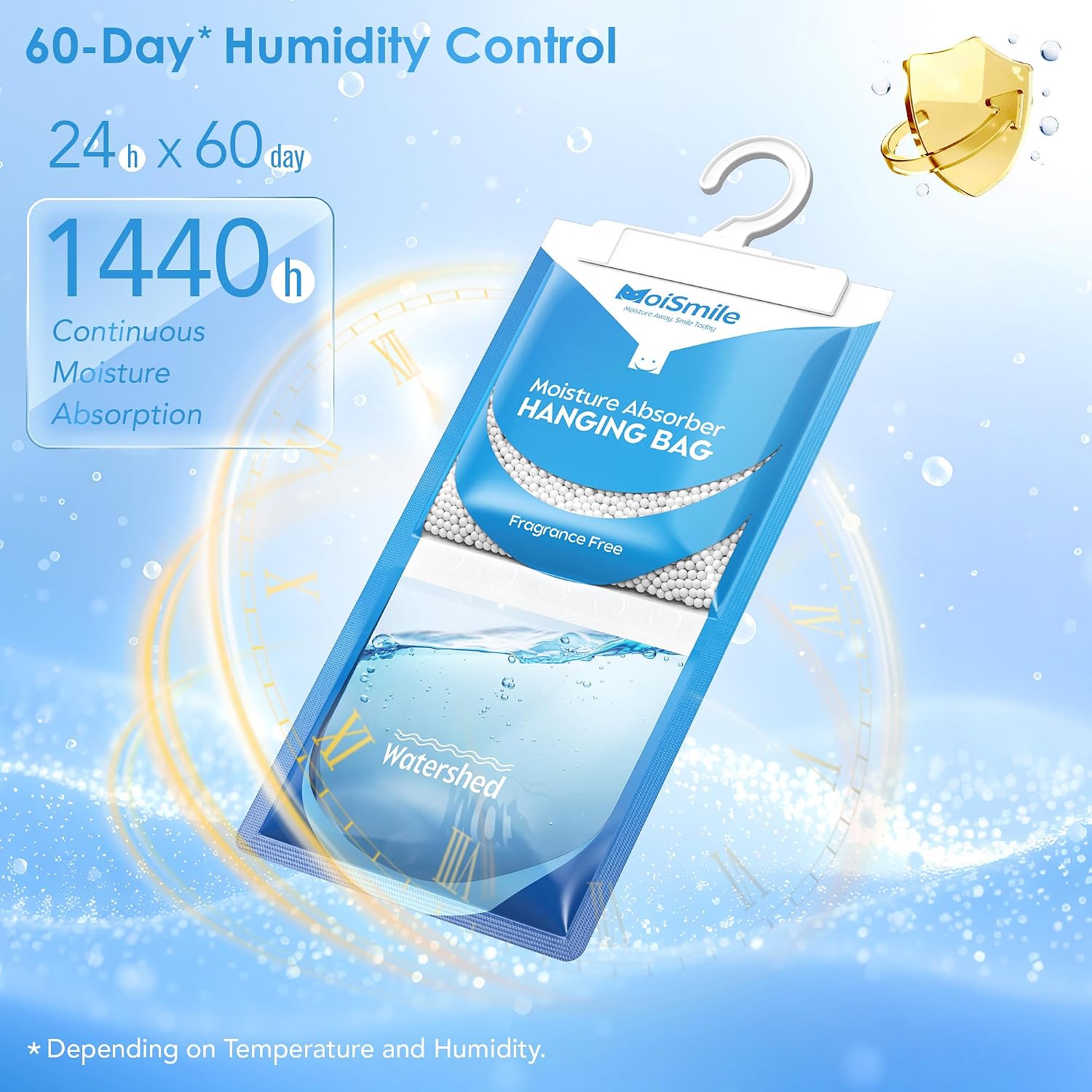 Thumbnail 4 de Moisture Absorbers 10 Pack: Fragrance-Free Hanging Closet Dehumidifier Bags (9.8 OZ Each)