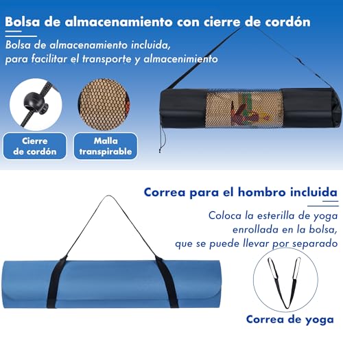 Thumbnail 5 de T-LOVENDO Esterilla de yoga TPE Azul