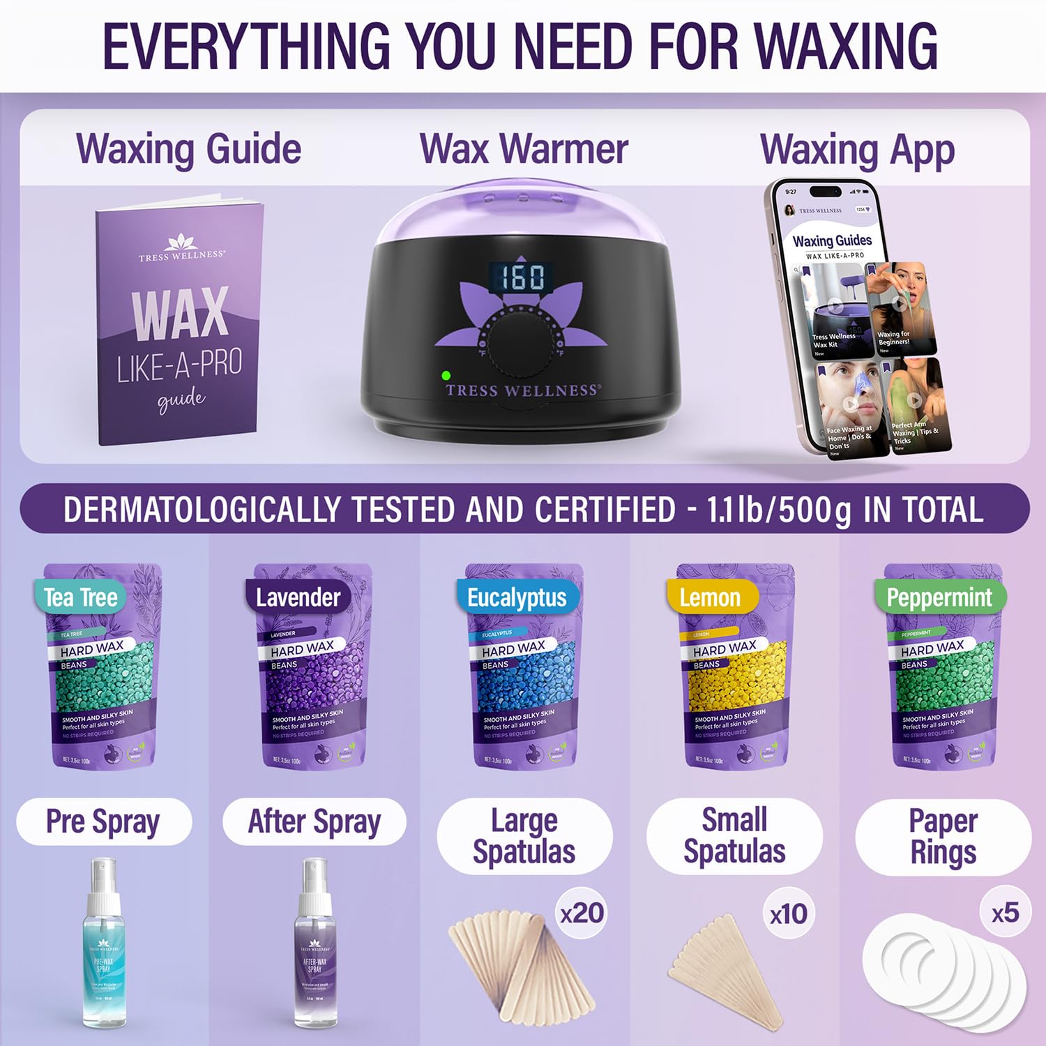 Detalle 2 de Tress Wellness Waxing Kit for Sensitive Skin ⚙