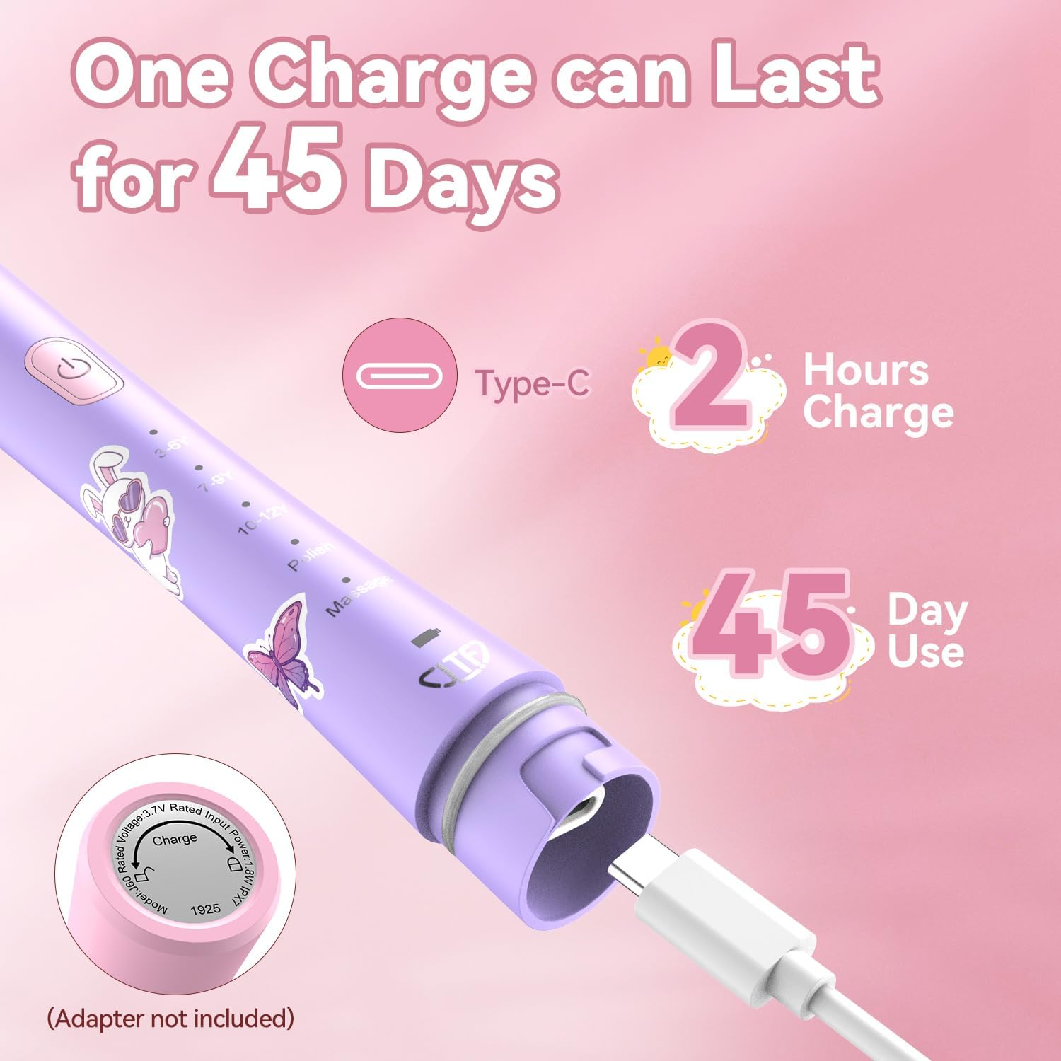 Thumbnail 6 de JTF Kids Electric Toothbrush 2‑Hour Charge