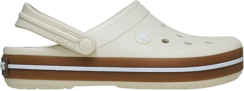 Detalle de Crocs Crocband Gum Clog, Summit White, Lightweight Croslite with Ventilation Ports