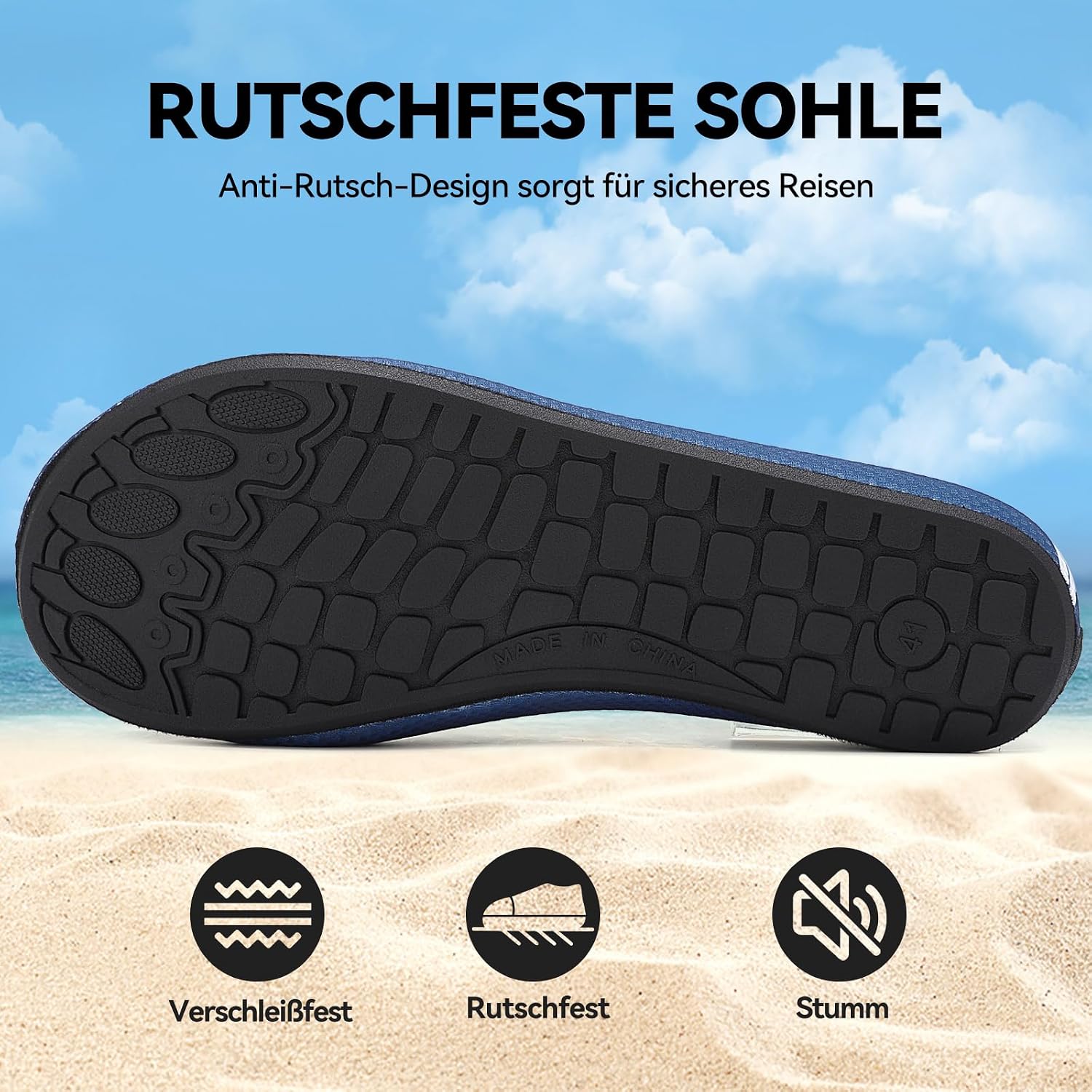 Detalle de BARFULKER Badeschuhe Wasserschuhe Unisex – Schnelltrocknend, rutschfeste Sohle, ideal für Strand, Pool und Wassersport