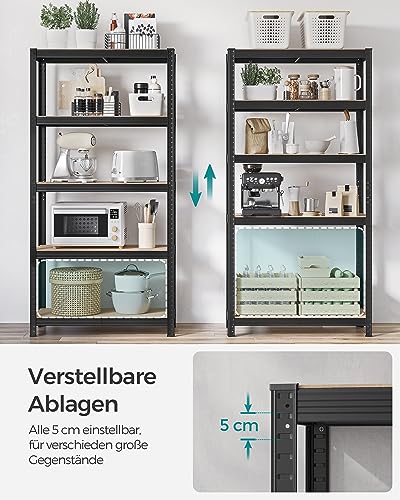 Detalle de SONGMICS Schwerlastregal 2er-Set 90 × 40 × 180 cm – stabil, verstellbar, ideal für Keller und Garage