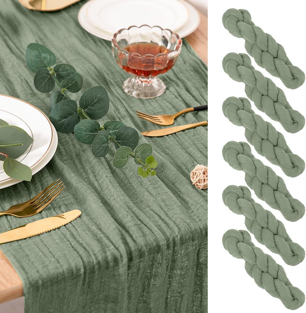 Detalle de AUAUY ostdukslöpare, 6-pack, 90 x 300 cm, salviagrön polyester