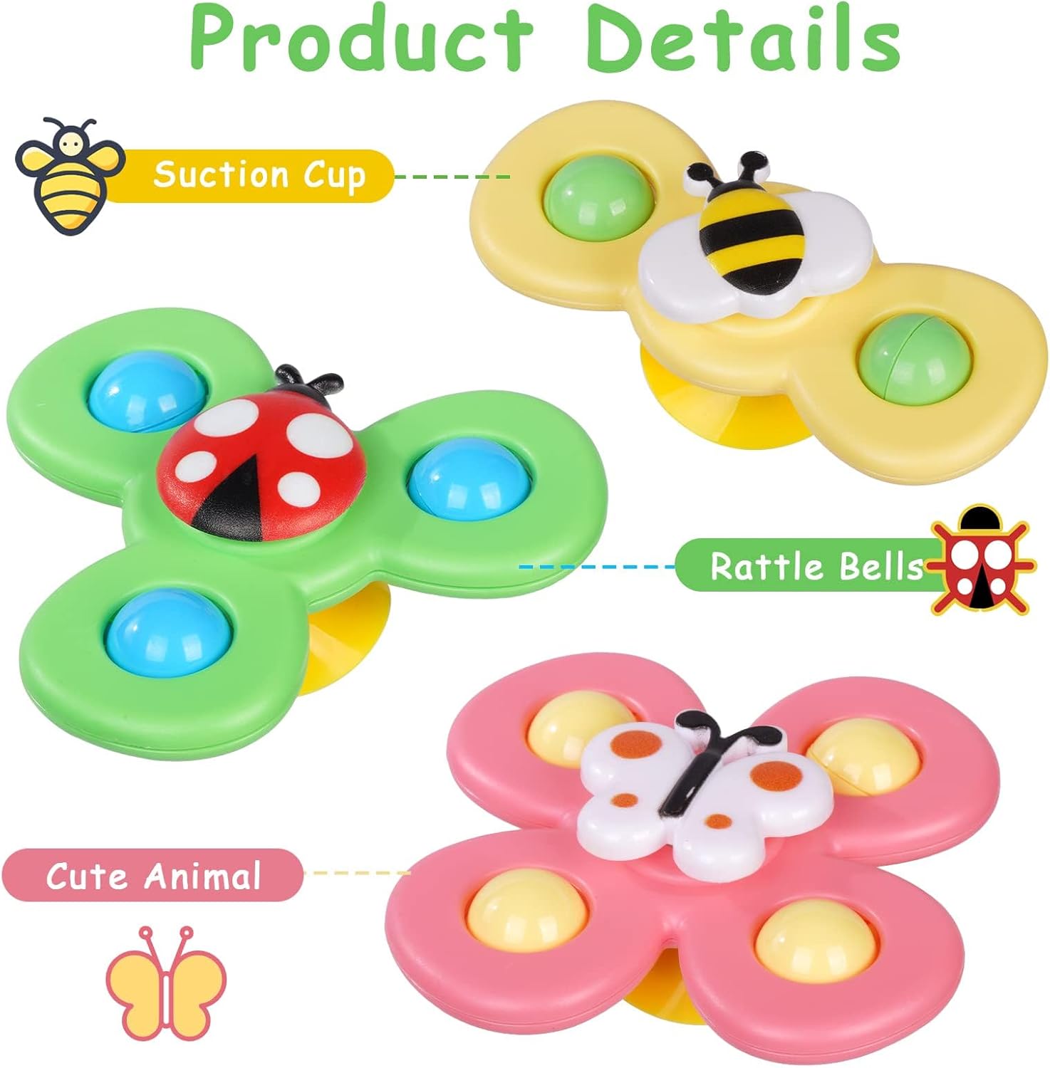 Thumbnail 1 de Ainiv 3PCS Suction Cup Spinner Toy for Baby – Sensory Spinners for Toddlers 1–3 years