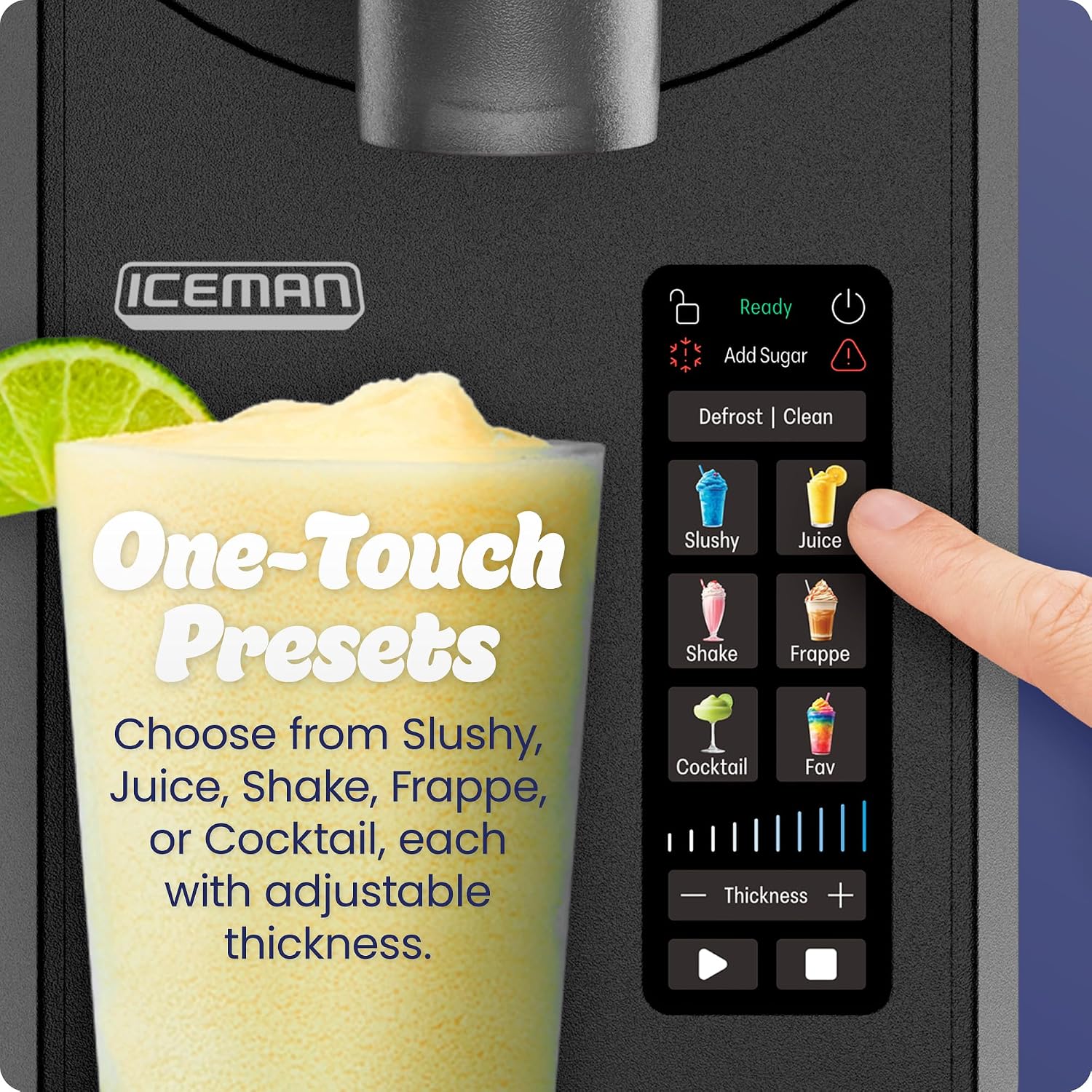 Detalle 1 de Iceman Slush-Ease MAX RJ62-20A-BLK-AM Slushie Machine, 5 Presets, 90 oz