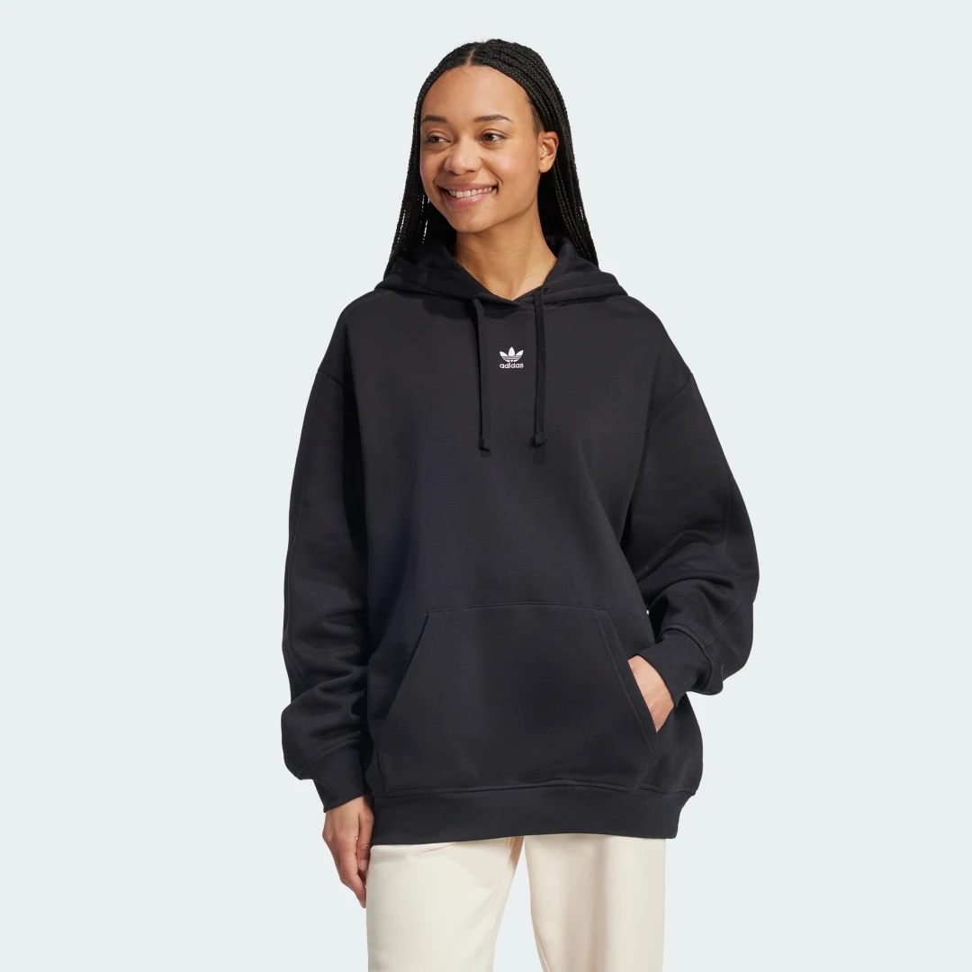 Detalle de Sudadera con capucha Essentials Oversized Fleece (Adidas) — Negro