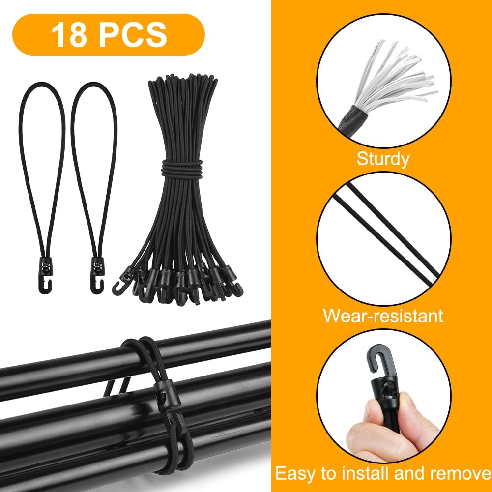 Thumbnail 2 de Adiwo 18 Stück Spanngummi mit Haken, 25 cm Expanders mit Haken – zuverlässige Gummispanner für Outdoor und Haushalt