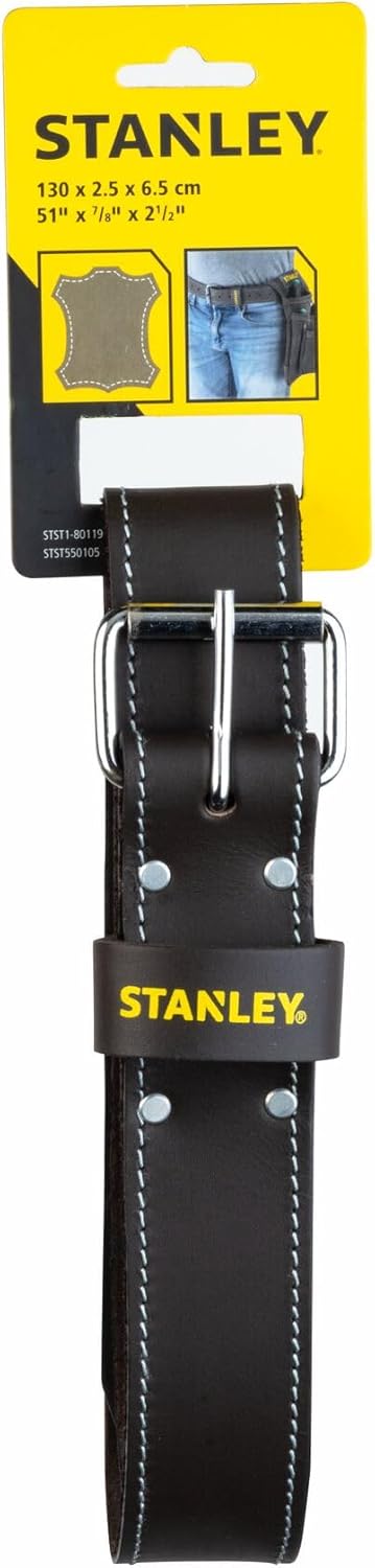 Thumbnail 6 de Stanley STST1-80119 Dark Brown Leather Tool Belt with Adjustable Roller Buckle