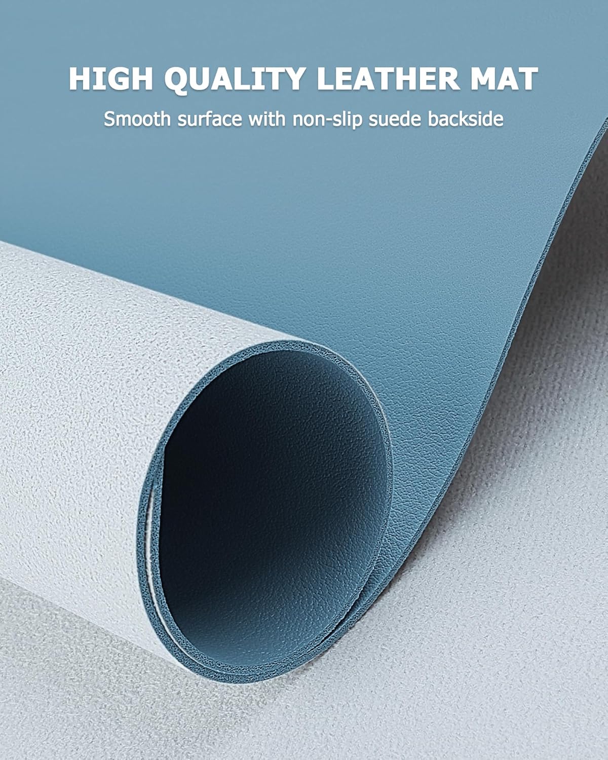 Thumbnail 3 de MOLMO Non-Slip Desk Mat (Azure, 60 x 35 cm) — Waterproof Leather Writing Pad for Office and Home