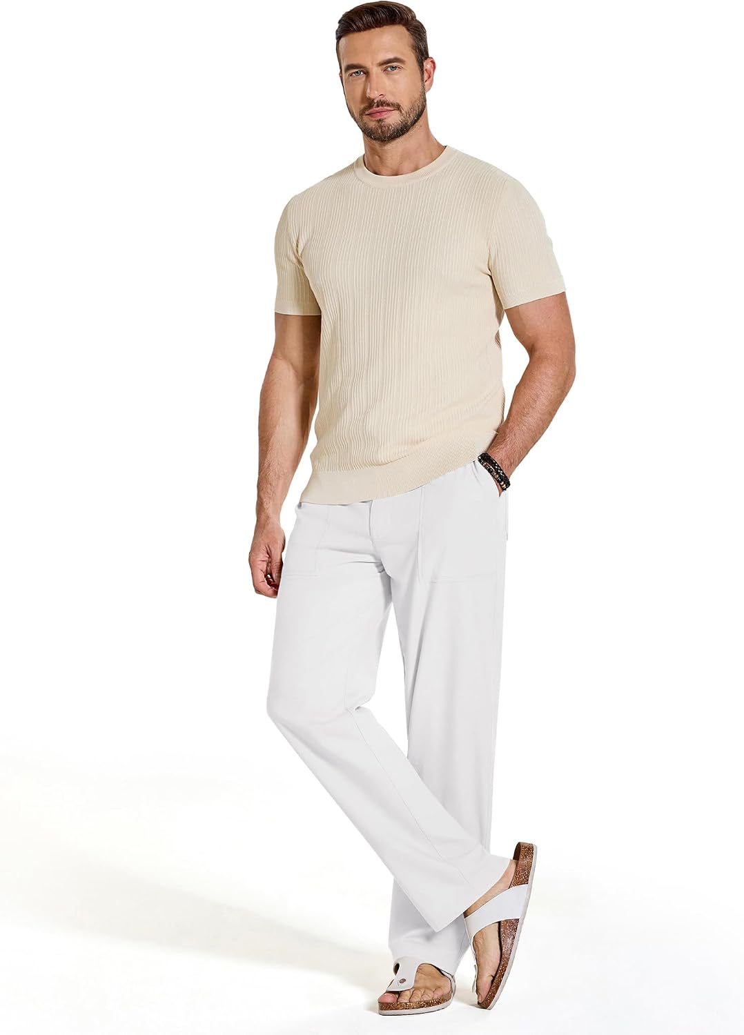 Detalle 2 de COOFANDY Men's Cotton-Linen Pants