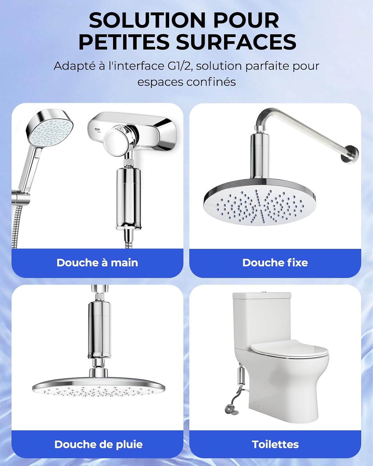 Detalle de VeoryFly Filtre Douche – Élimine 99% du chlore et lutte contre le calcaire (2 cartouches)