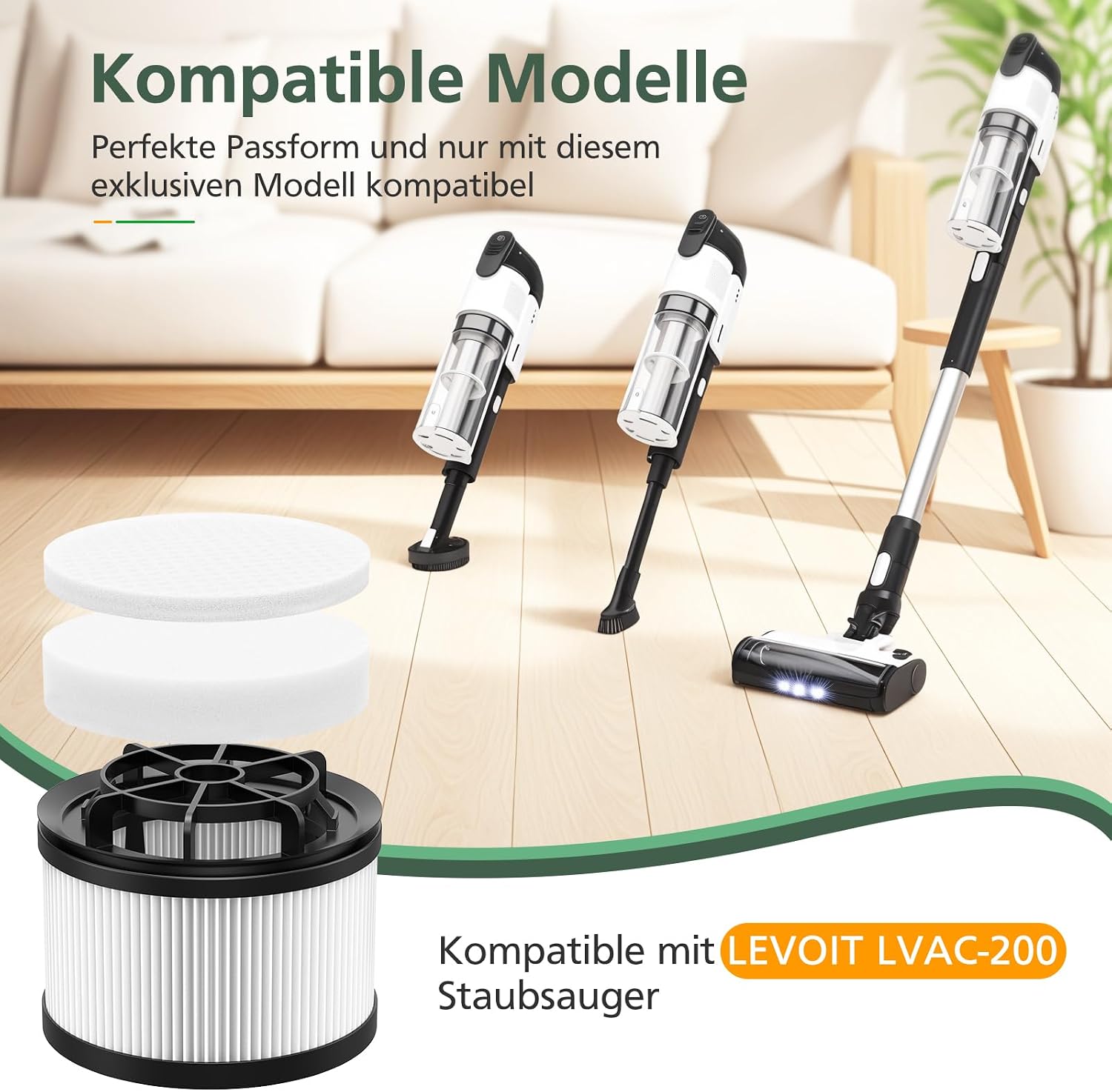 Thumbnail 1 de Ersatzfilter-Set für Levoit LVAC 200 Akku Staubsauger von isinlive