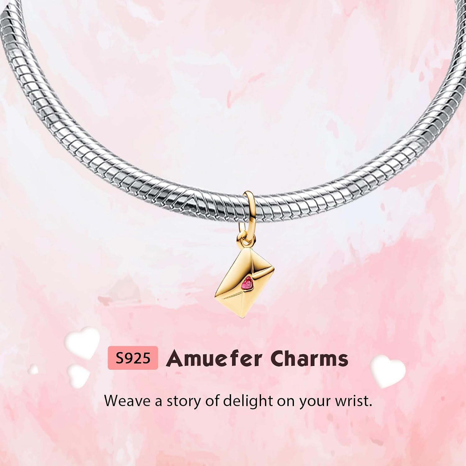 Detalle de Amuefer 925 Sterling Silber Charms Anhänger 4,8 mm