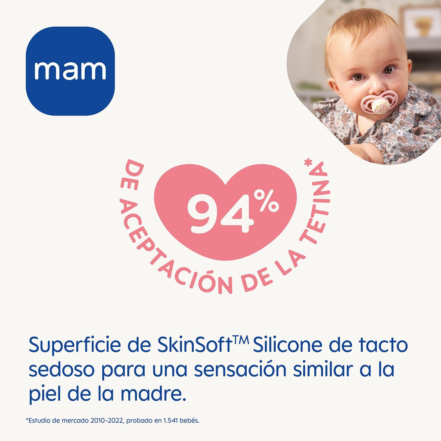 Detalle 2 de MAM Chupete Brillante en la Oscuridad para +6 Meses 🌟 Pack 2