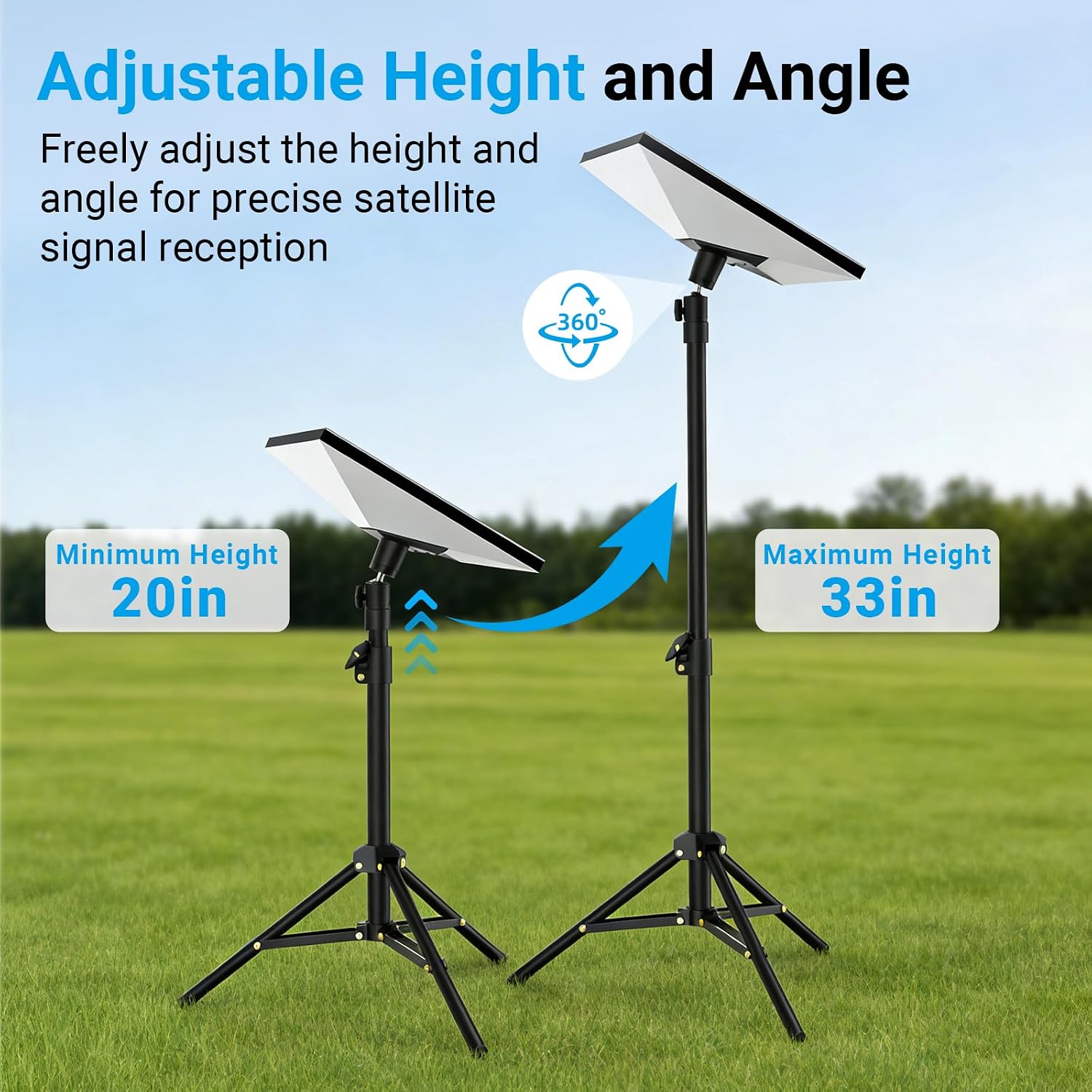 Thumbnail 3 de Starlink Mini Tripod Mount with Adapter: Height-Adjustable, 360° Tilt for Outdoor Starlink Mini Terminals