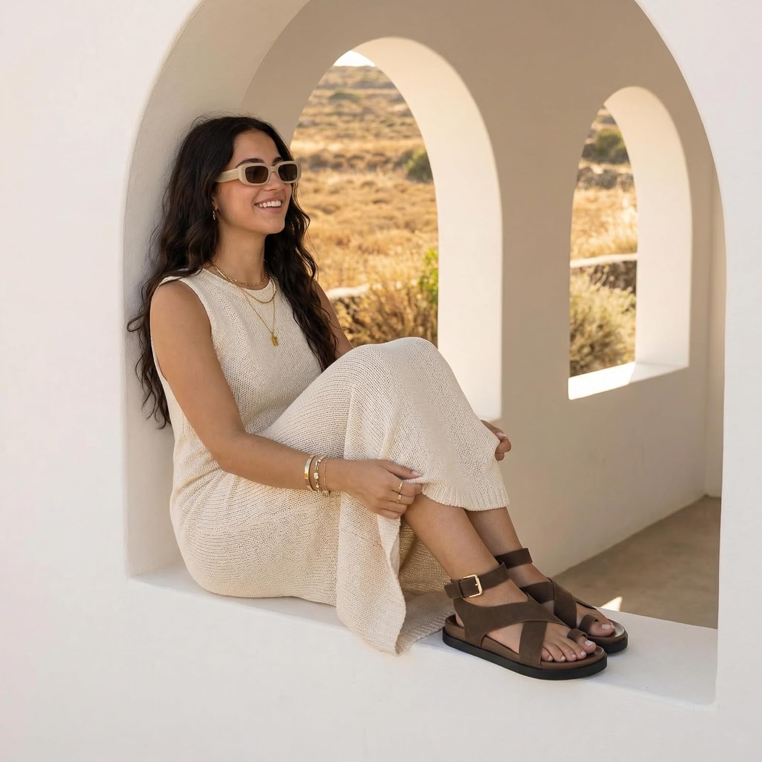 Thumbnail 6 de CUSHIONAIRE Entry Women’s Ankle Wrap Platform Sandal with Molded Footbed