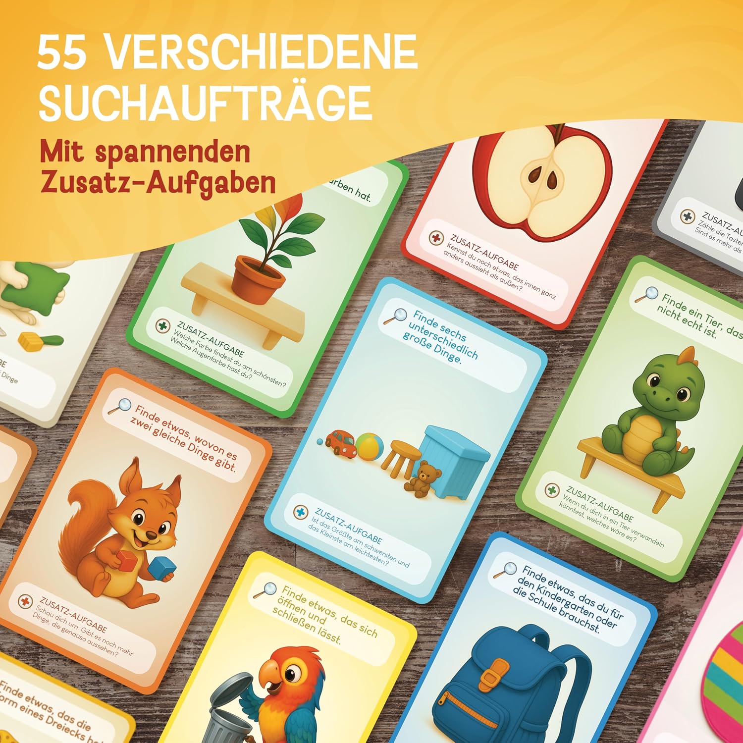 Detalle 2 de LIKARTO Entdeckerkarten Kinder Indoor - 55 Spielkarten