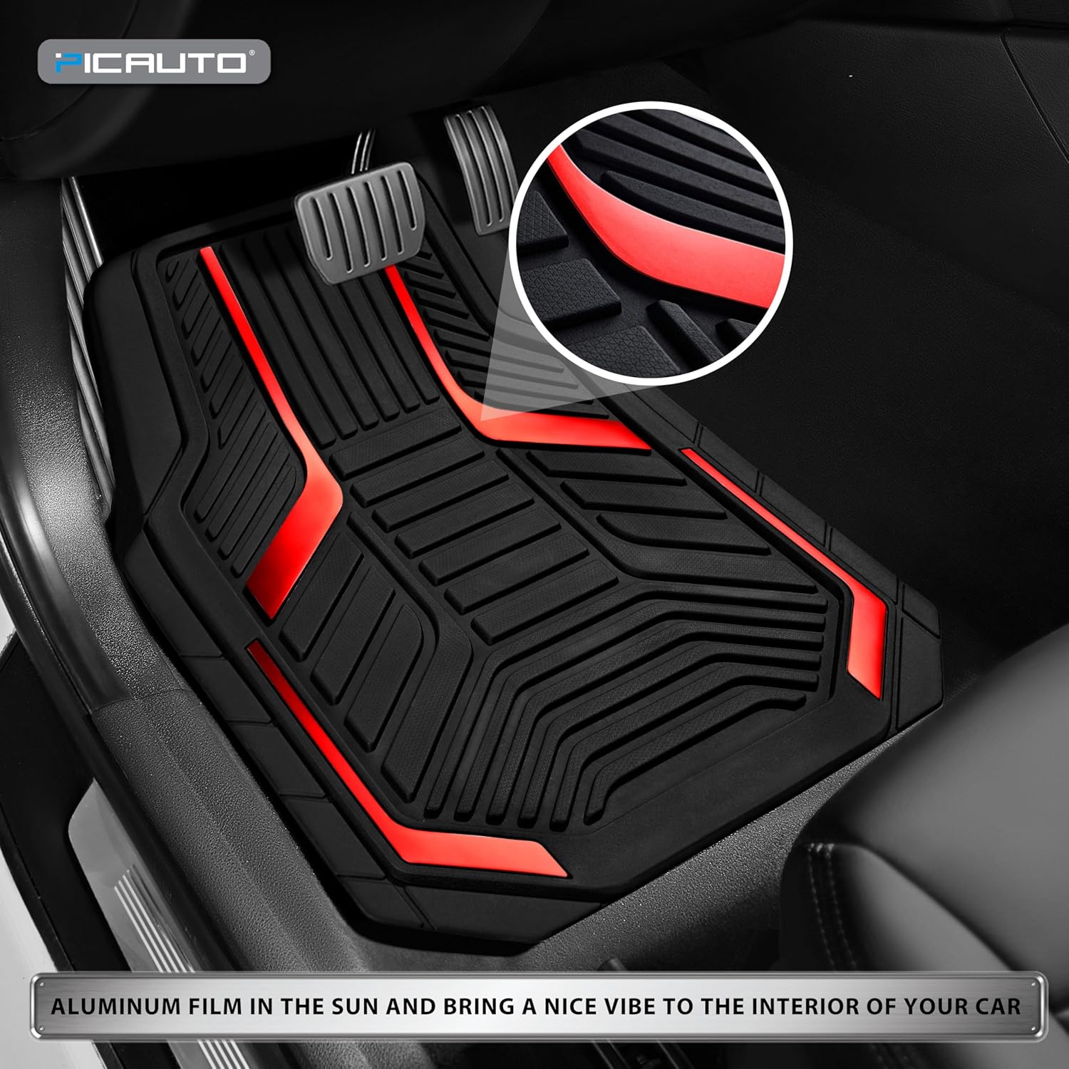 Thumbnail 2 de PIC AUTO Heavy Duty Rubber Floor Mats 2pc set