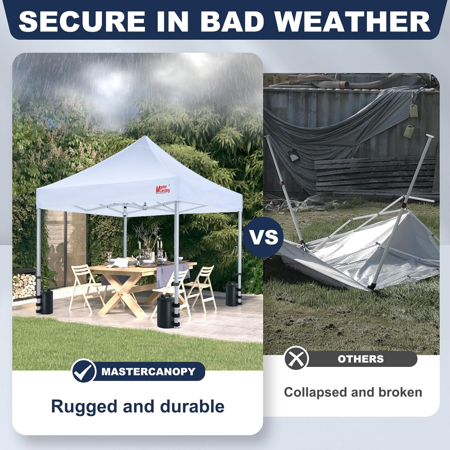 Thumbnail 4 de MasterCanopy Gazebo Water Weight Bags (4 pack) for Pop Up Canopy Legs, Black