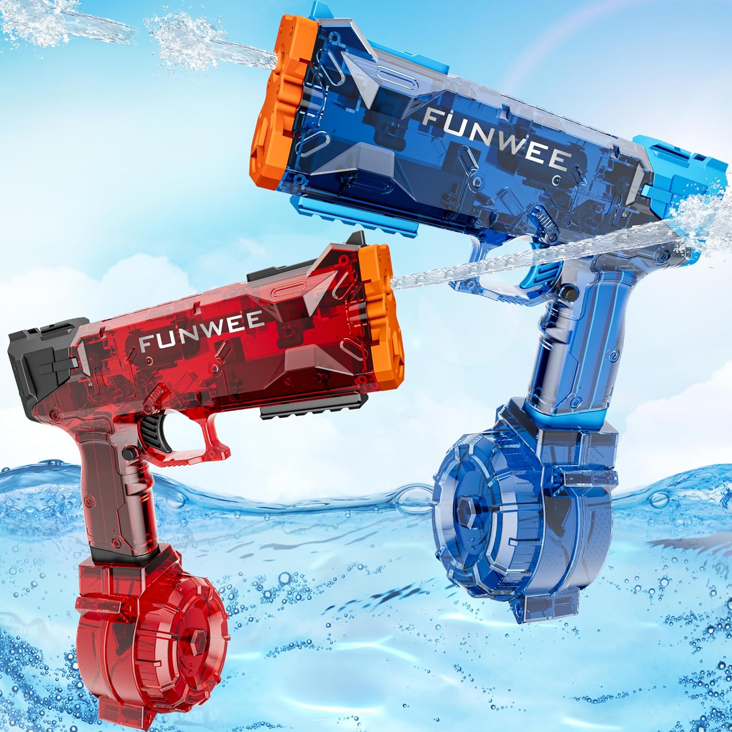 Detalle de Funwee 2 Pack Electric Water Guns: Full Automatic, High-Capacity Water Blaster