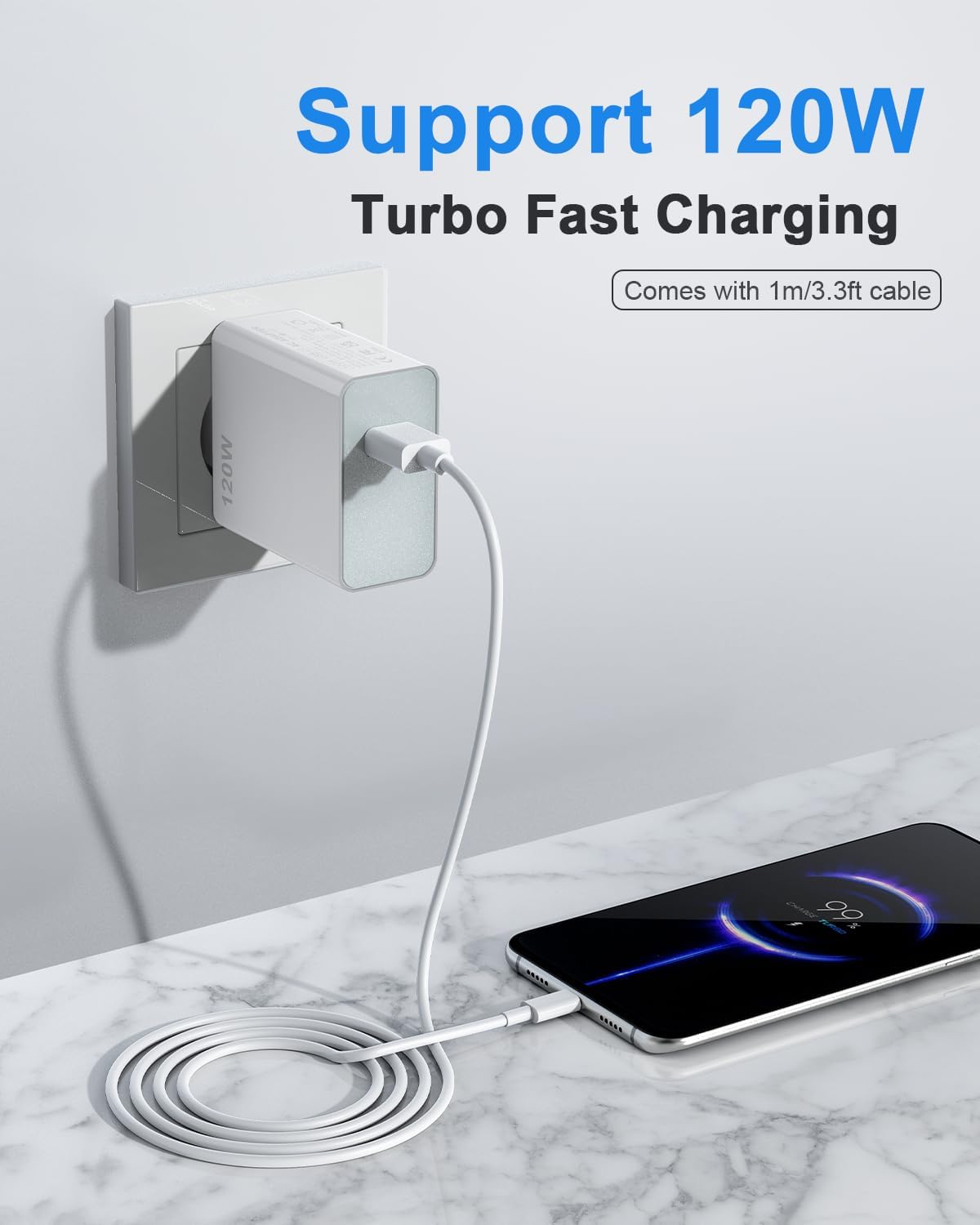 Thumbnail 4 de Jippofu Caricabatterie 120W USB-C: Turbo Hyper Charger per Xiaomi e Redmi Note (compatibilità estesa)