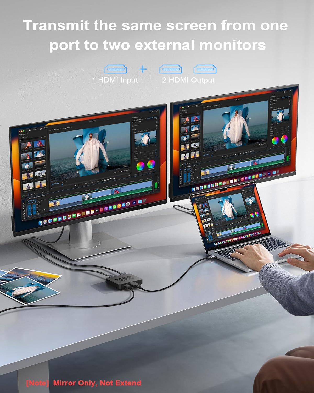 Thumbnail 1 de NEWCARE HDMI Splitter 1-in-2 for Dual Monitors